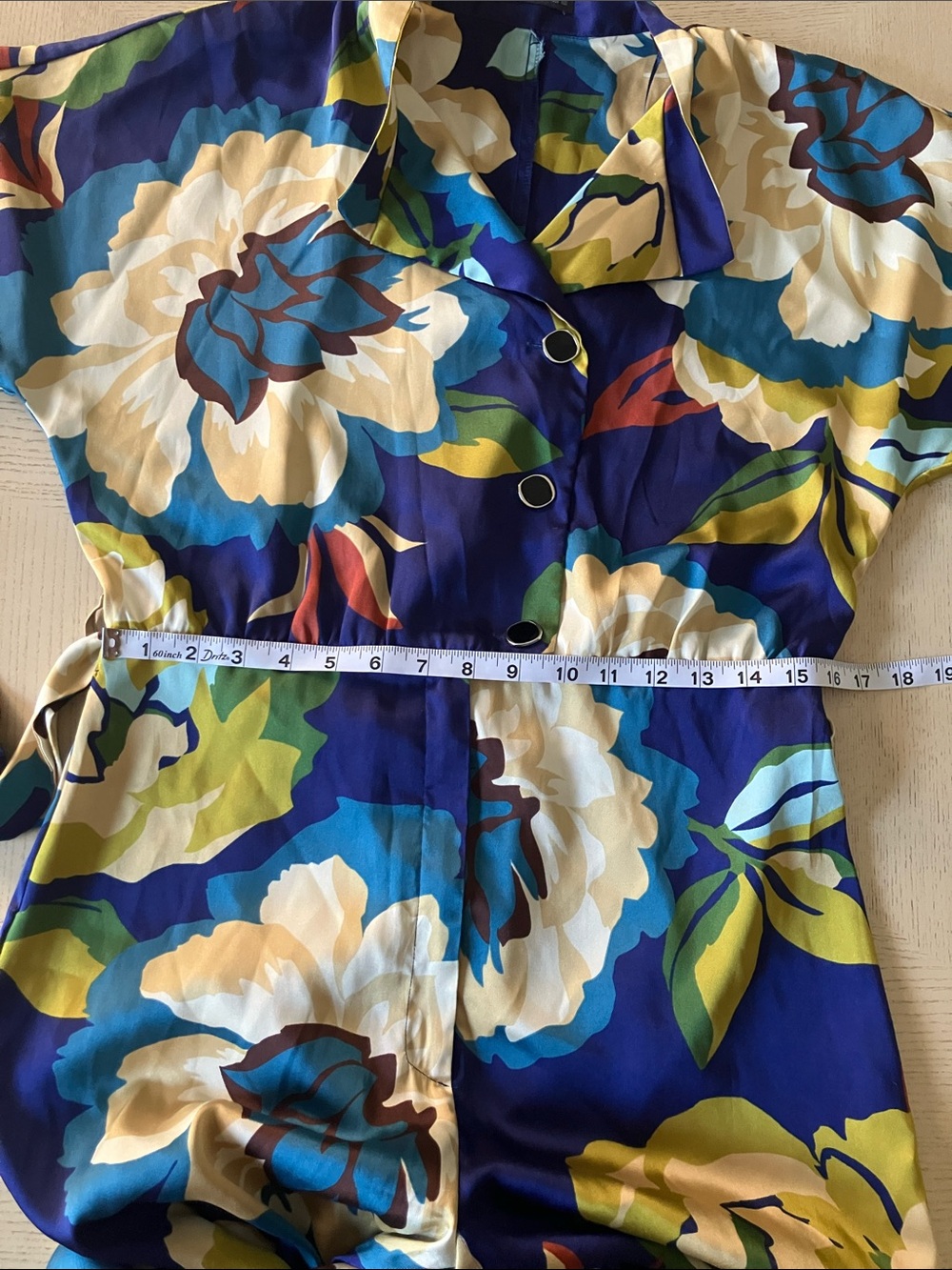 Zara Bold Floral Wide-Leg Jumpsuit in Blue, Green and Cream - Picture 7 of 13